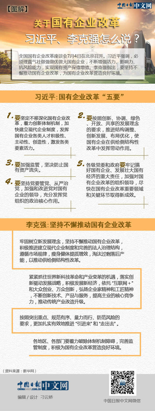 圖解│關于國有企業改革，習近平、李克強怎么說？